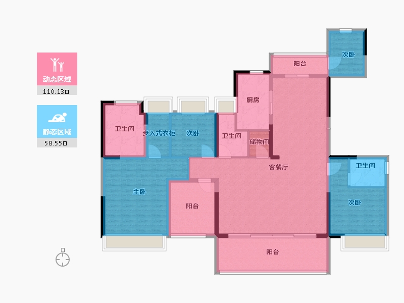 广东省-江门市-江门华发四季-152.27-户型库-动静分区