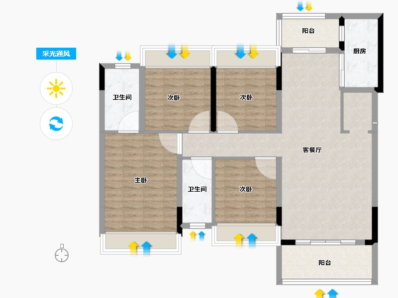 广西壮族自治区-桂林市-桂林融创文旅城-109.61-户型库-采光通风