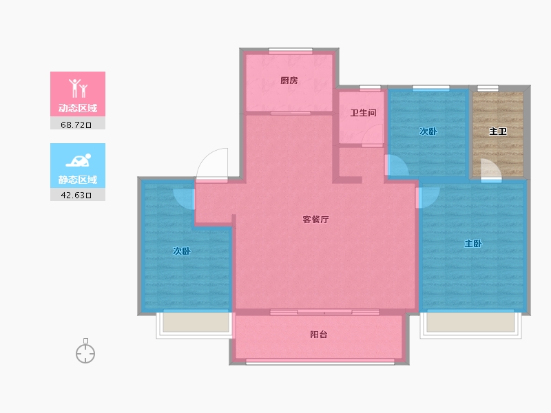 安徽省-马鞍山市-伟星玖樾台-106.40-户型库-动静分区