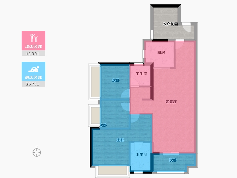 广东省-佛山市-滨江金茂悦-77.60-户型库-动静分区