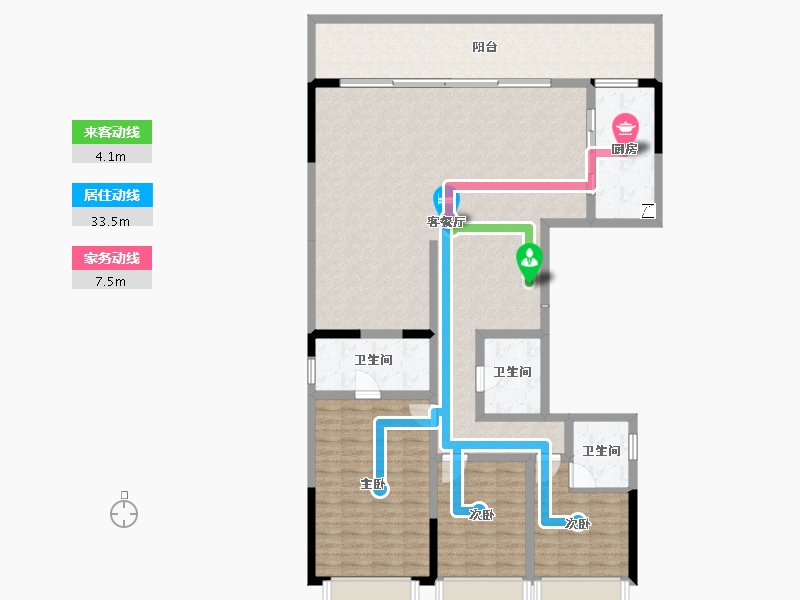 贵州省-遵义市-山湖海瑞府-147.07-户型库-动静线