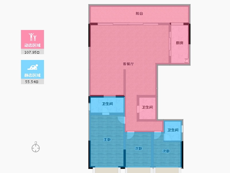 贵州省-遵义市-山湖海瑞府-147.07-户型库-动静分区