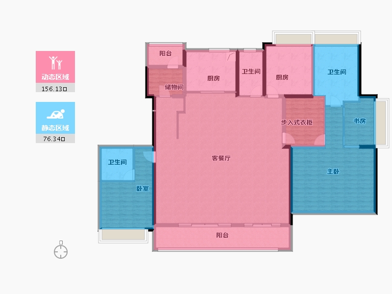 江苏省-无锡市-万科翡翠东方-213.19-户型库-动静分区