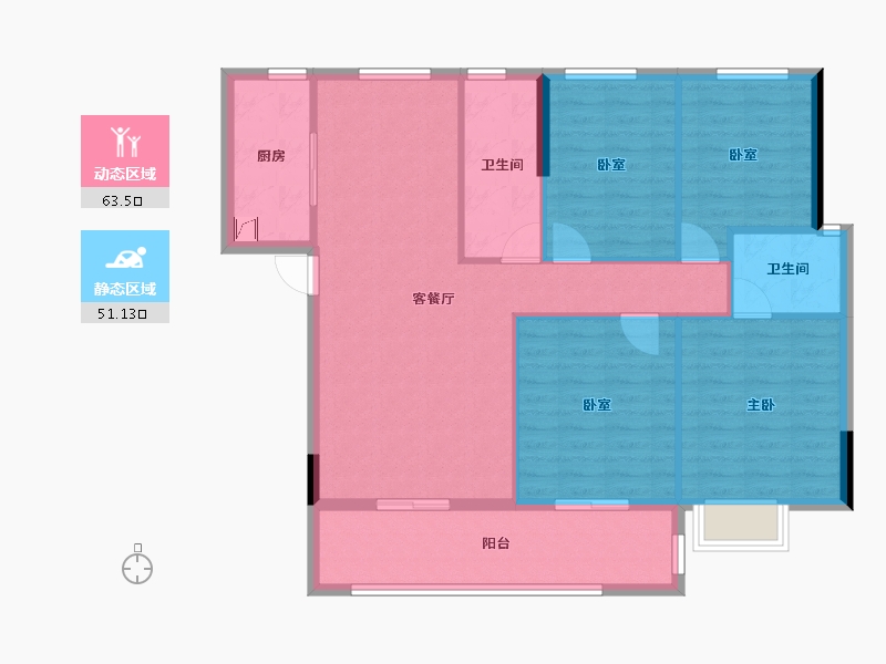 福建省-宁德市-华熙元·水岸君华-104.00-户型库-动静分区