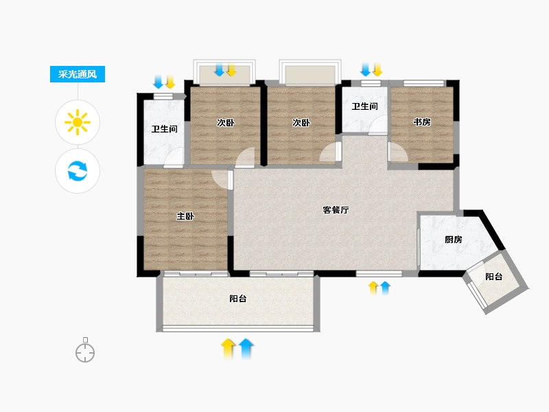 四川省-眉山市-黄龙溪谷-105.93-户型库-采光通风