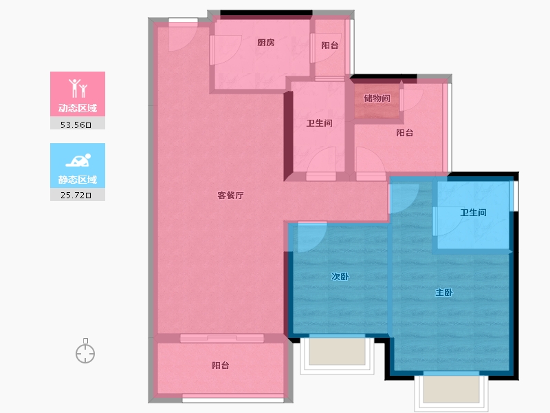 广东省-江门市-江门华发四季-70.05-户型库-动静分区