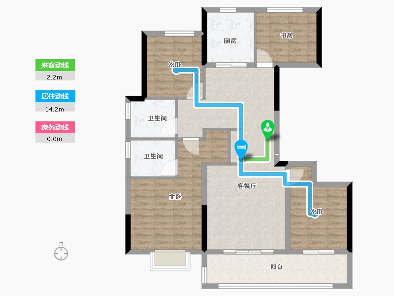 浙江省-宁波市-越秀·悦见云庭-106.40-户型库-动静线