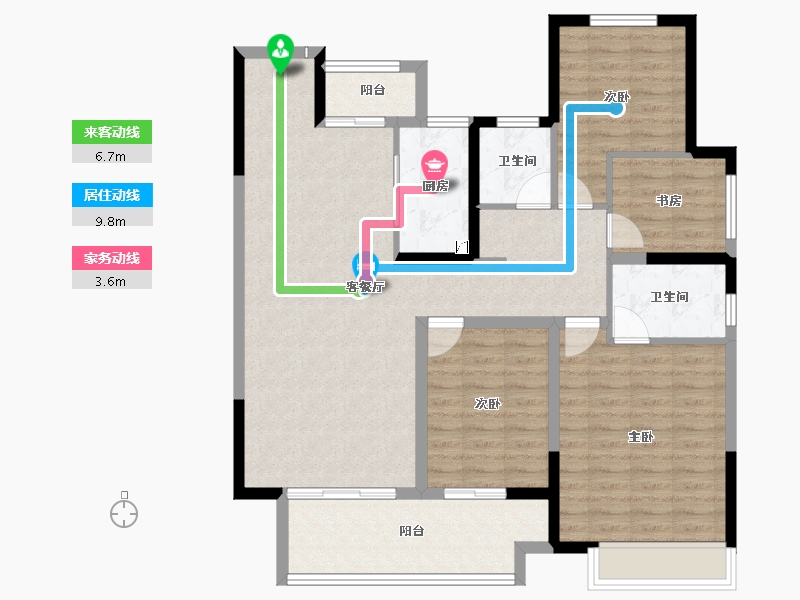 河南省-商丘市-建业联盟新城7期·云筑-110.44-户型库-动静线