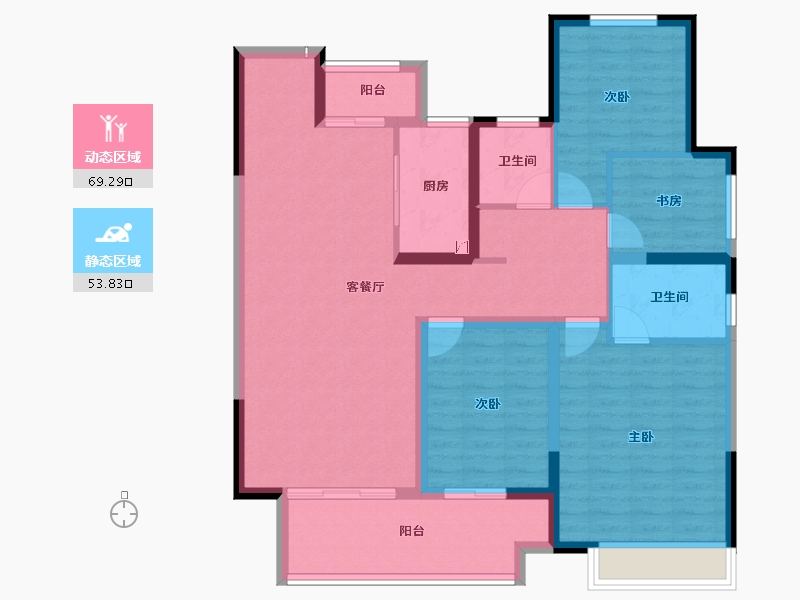 河南省-商丘市-建业联盟新城7期·云筑-110.44-户型库-动静分区