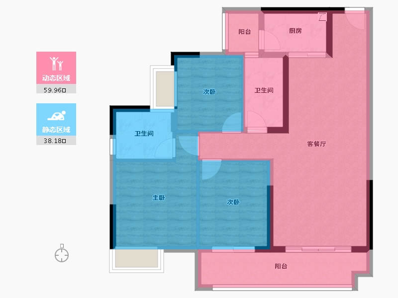 贵州省-遵义市-阳光城溪山悦-87.45-户型库-动静分区