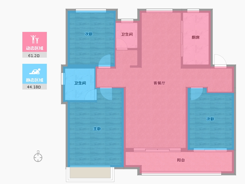 山西省-晋中市-金汇海·御珑轩-94.78-户型库-动静分区