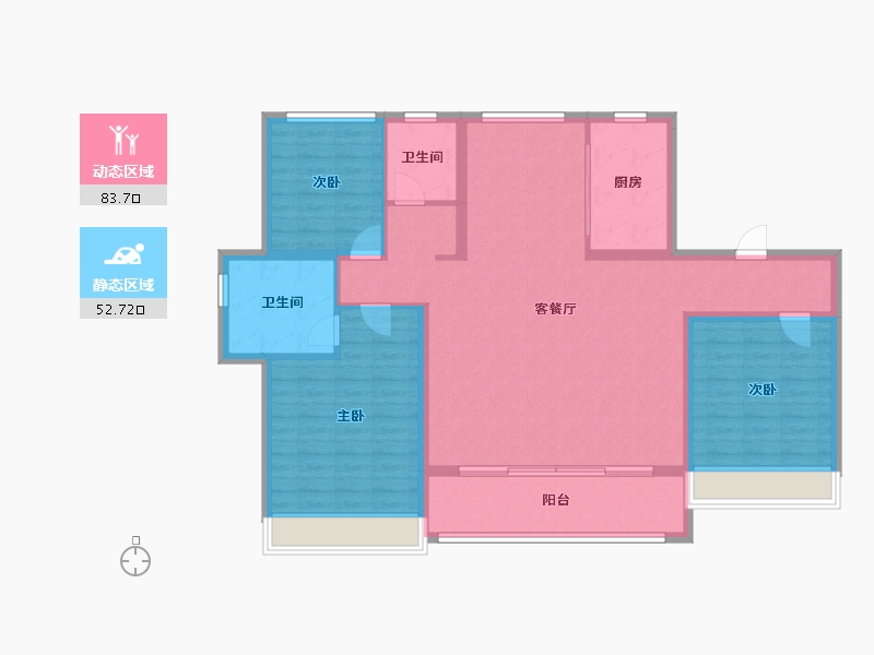 山西省-晋中市-金汇海·御珑轩-123.95-户型库-动静分区