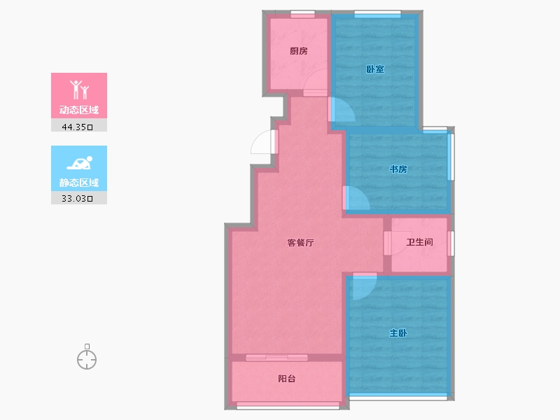 浙江省-湖州市-蓝城桂语兰庭-67.97-户型库-动静分区