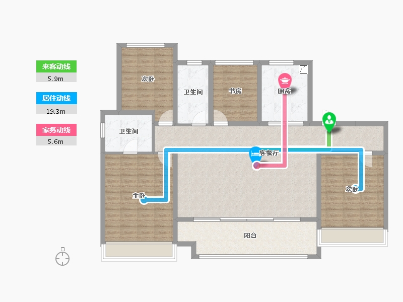 山西省-晋中市-金汇海·御珑轩-135.14-户型库-动静线