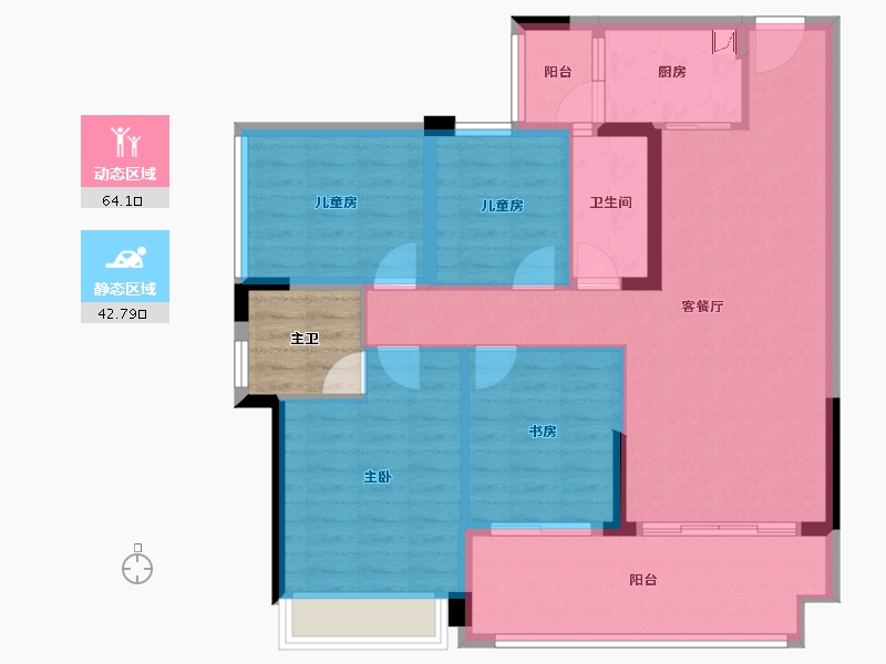 广东省-云浮市-​尚东世纪-100.34-户型库-动静分区