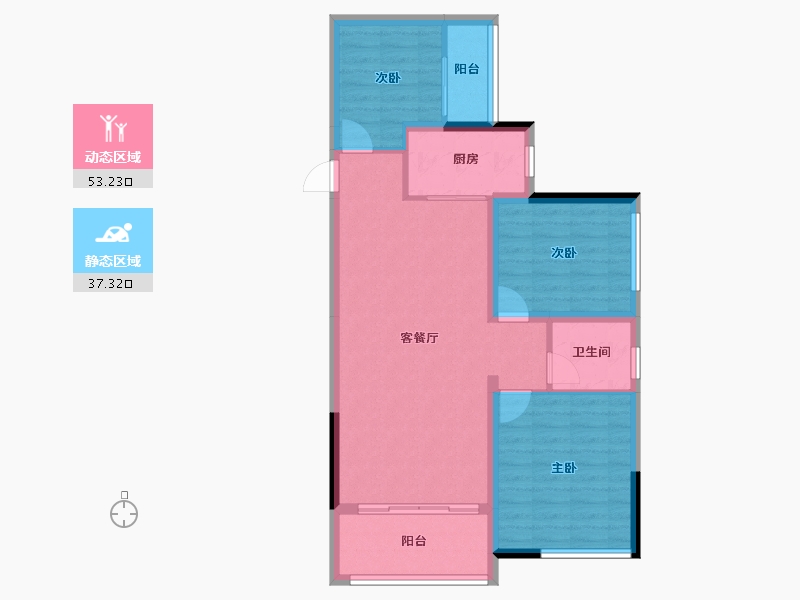 四川省-成都市-瀚城绿洲-81.40-户型库-动静分区