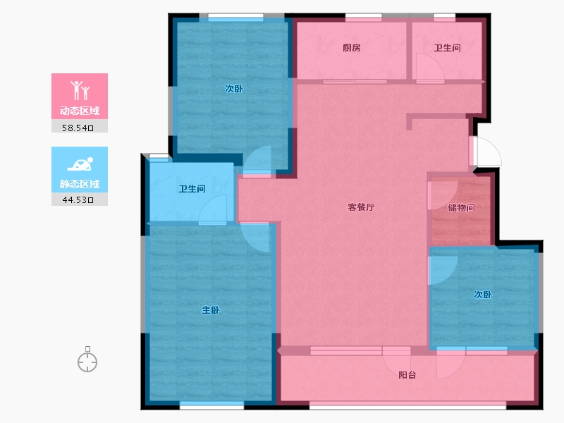 宁夏回族自治区-银川市-嘉屋文宸府-92.19-户型库-动静分区