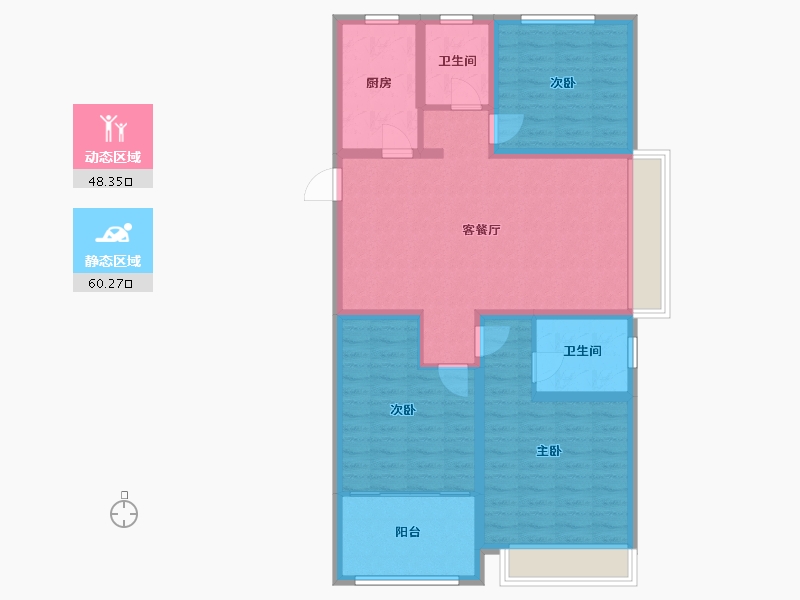 山东省-泰安市-开元盛世信园2期-97.00-户型库-动静分区