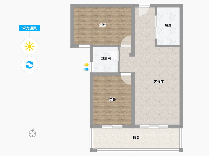 广西壮族自治区-桂林市-南溪公园学府-66.95-户型库-采光通风