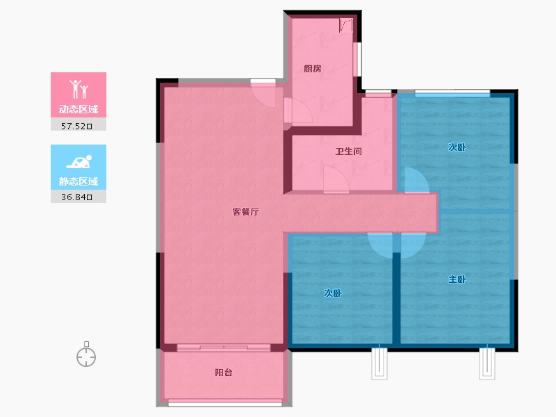 山西省-晋中市-五辰梧桐里-84.22-户型库-动静分区