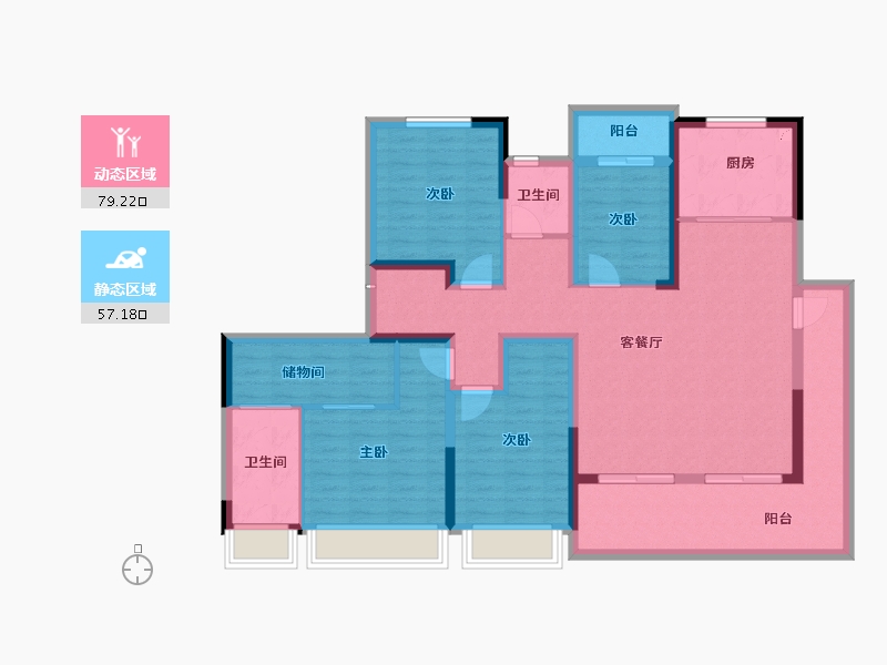 河南省-商丘市-建业联盟新城7期·云筑-121.19-户型库-动静分区