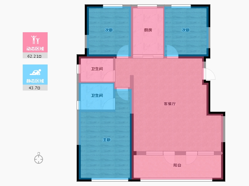 宁夏回族自治区-银川市-嘉屋文宸府-95.25-户型库-动静分区