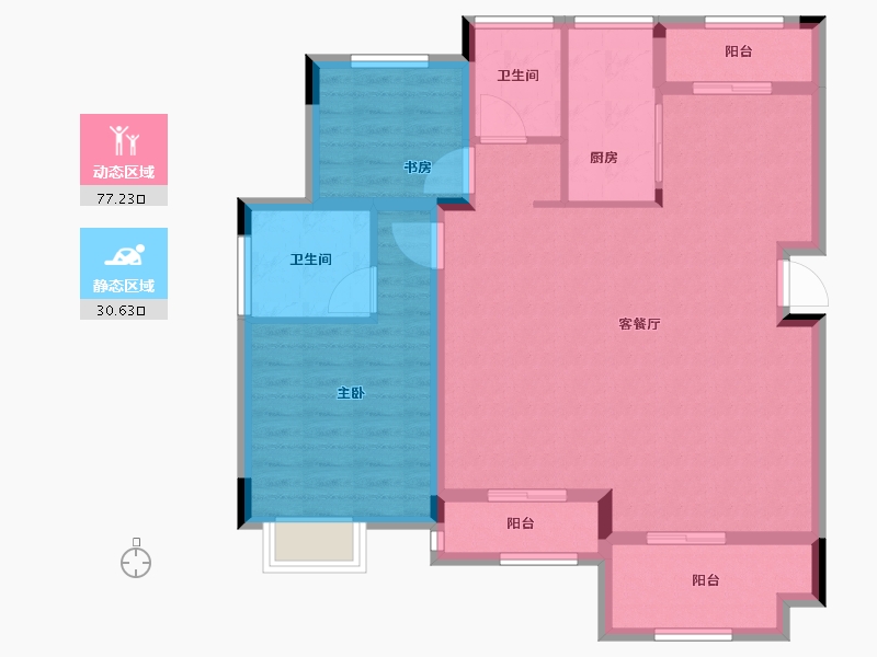 浙江省-湖州市-景都天鹅湾-97.16-户型库-动静分区