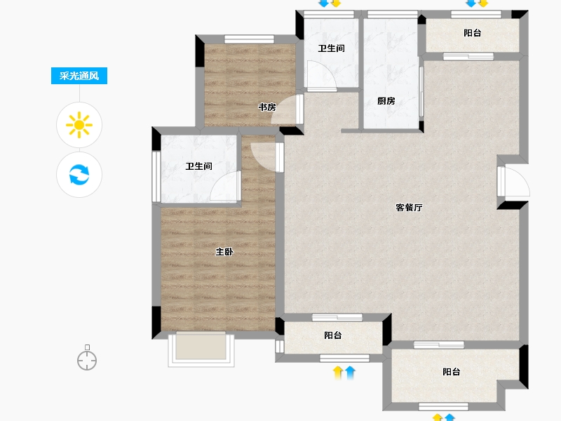 浙江省-湖州市-景都天鹅湾-97.16-户型库-采光通风