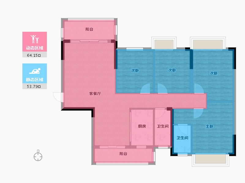 广东省-梅州市-合兴山水名都-110.90-户型库-动静分区