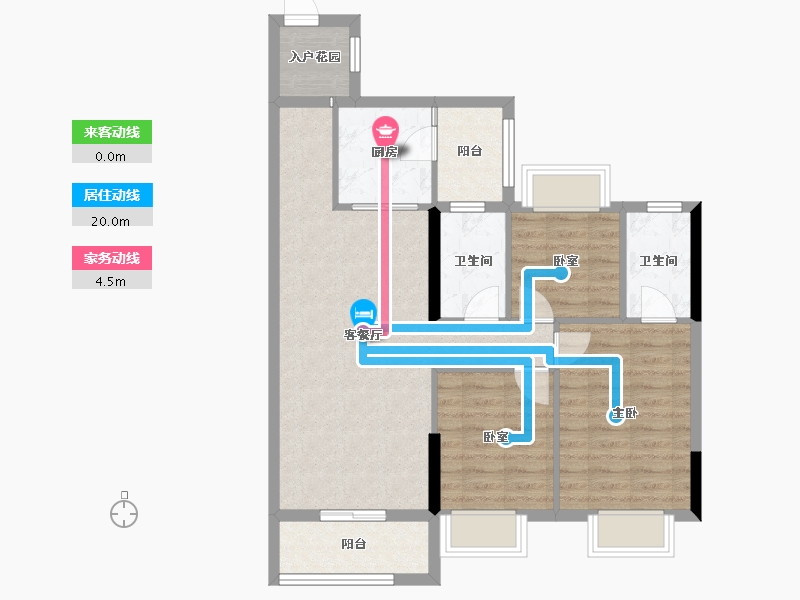 广东省-肇庆市-涛汇翠湖湾03户型-80.00-户型库-动静线