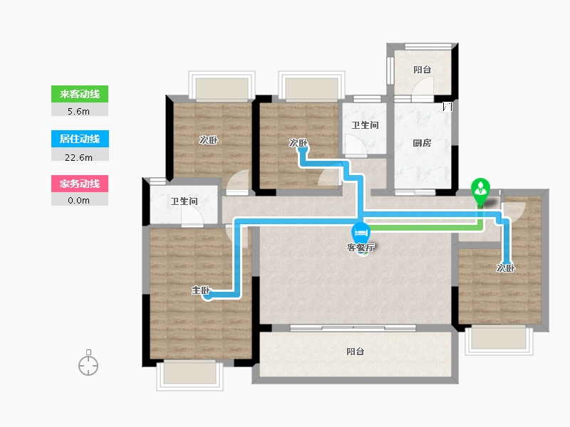 贵州省-遵义市-阳光城溪山悦-108.18-户型库-动静线