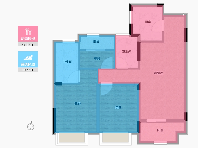 浙江省-湖州市-景都天鹅湾-75.98-户型库-动静分区