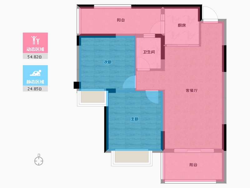 四川省-成都市-成都嘉和世纪城-71.25-户型库-动静分区