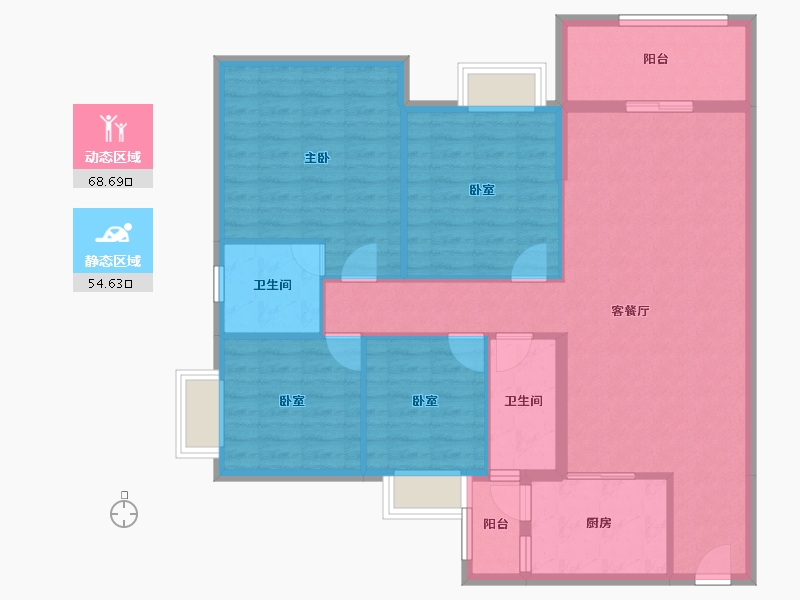 广东省-云浮市-南国丽城-114.46-户型库-动静分区