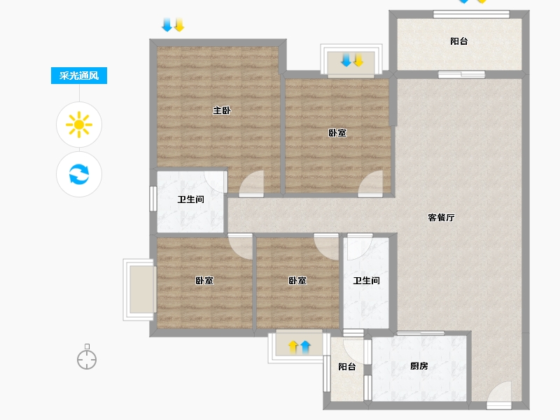 广东省-云浮市-南国丽城-114.46-户型库-采光通风