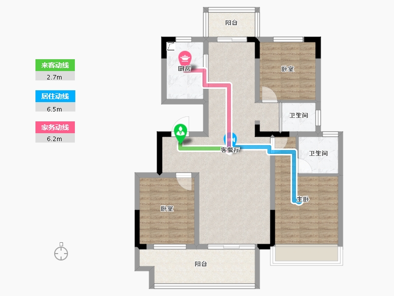 安徽省-滁州市-凤阳碧桂园凤凰台-94.40-户型库-动静线