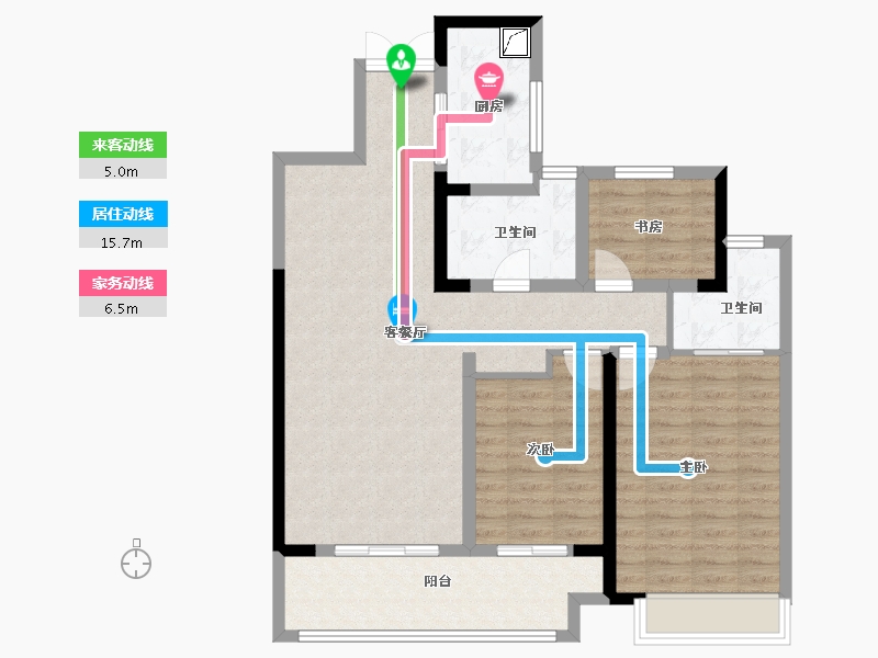 浙江省-湖州市-南浔吾悦广场-96.01-户型库-动静线