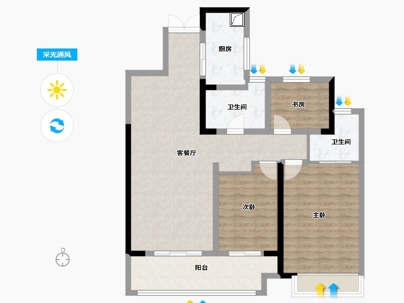 浙江省-湖州市-南浔吾悦广场-96.01-户型库-采光通风