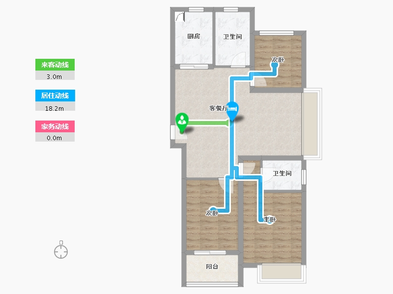 江苏省-常州市-绿洲白马公馆-98.00-户型库-动静线