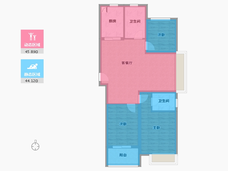 江苏省-常州市-绿洲白马公馆-98.00-户型库-动静分区