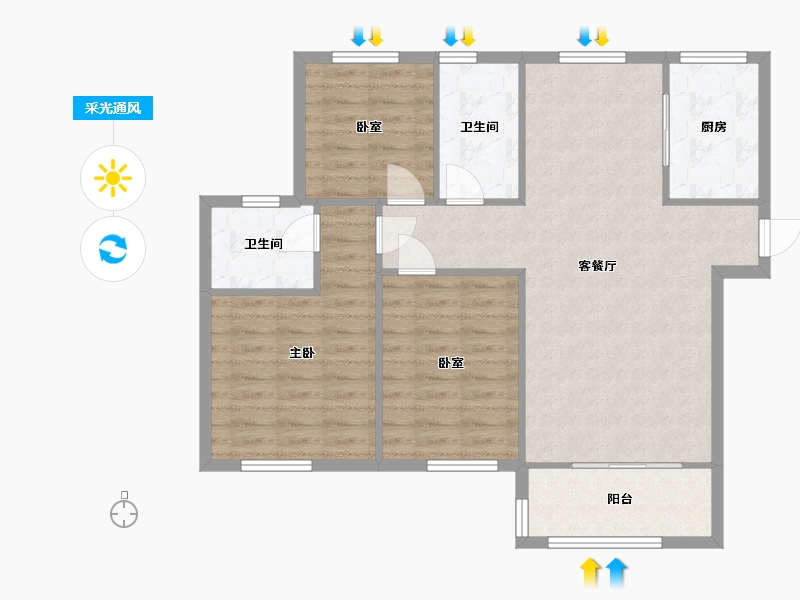 宁夏回族自治区-银川市-荣世星座-101.00-户型库-采光通风