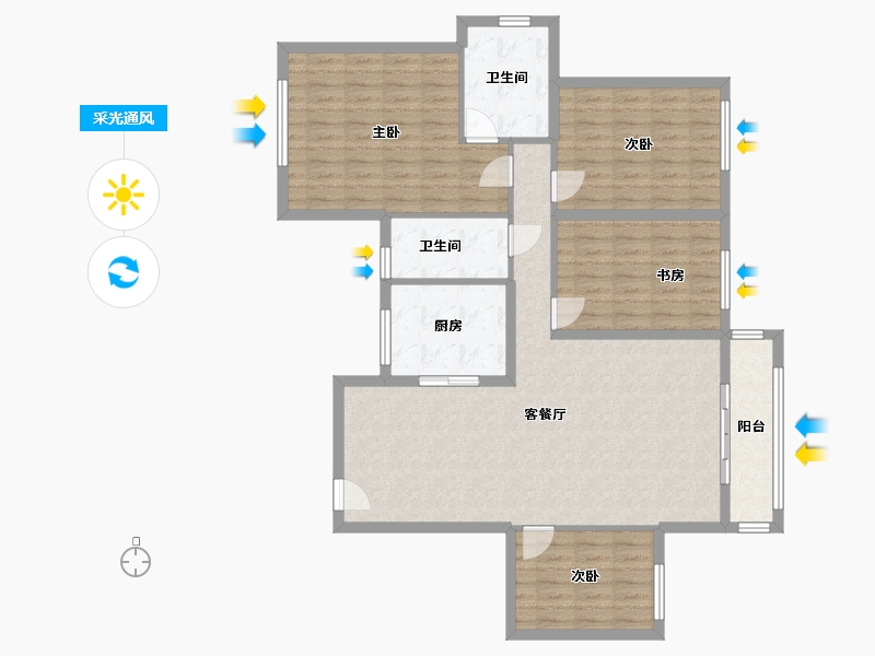 广东省-珠海市-五洲家园-108.00-户型库-采光通风