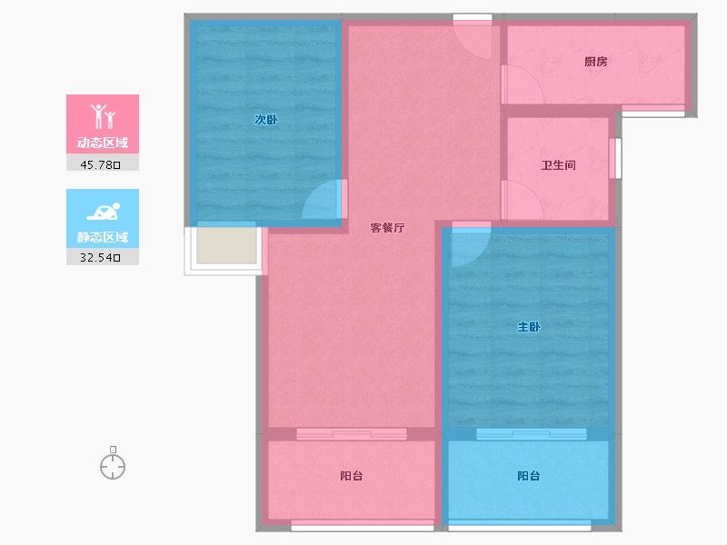 山西省-晋中市-新富嘉苑二期-69.43-户型库-动静分区