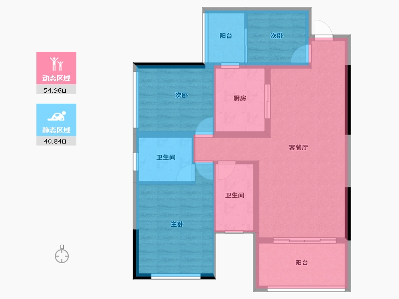 四川省-成都市-瀚城绿洲-85.83-户型库-动静分区