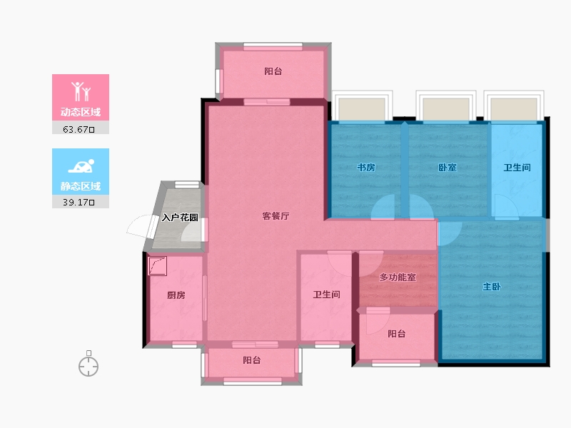 广东省-江门市-江门二沙岛-94.07-户型库-动静分区