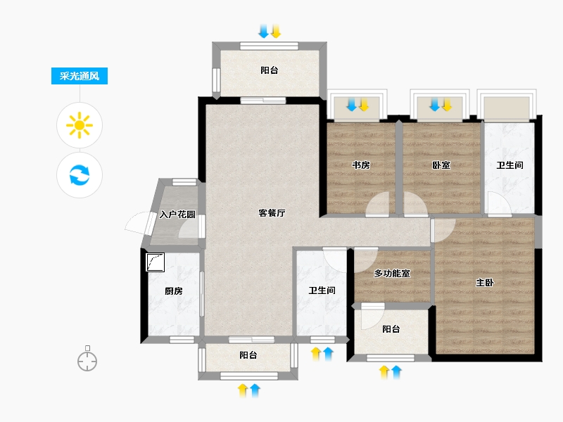 广东省-江门市-江门二沙岛-94.07-户型库-采光通风