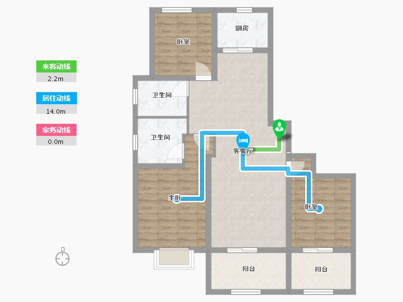 江苏省-镇江市-天怡·瀚园-97.60-户型库-动静线