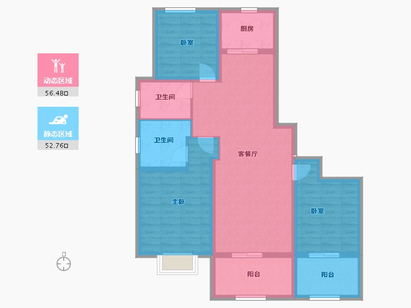 江苏省-镇江市-天怡·瀚园-97.60-户型库-动静分区