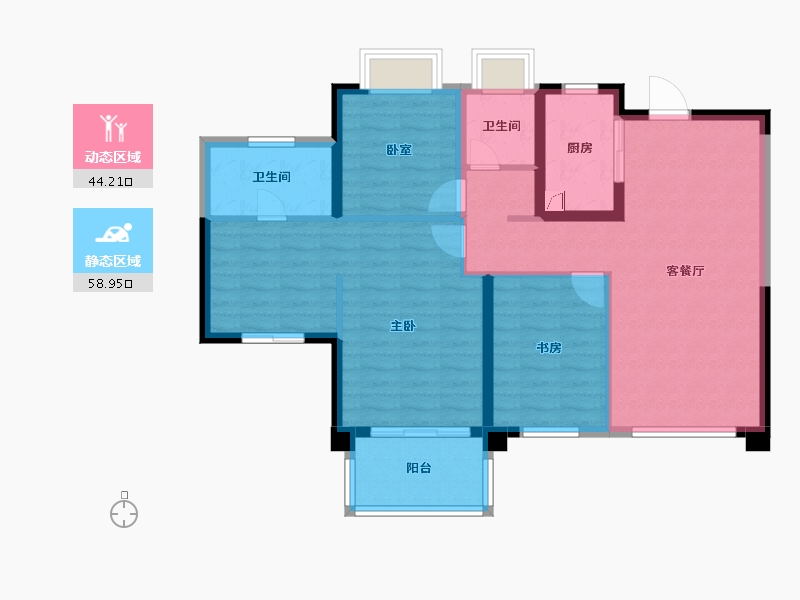 安徽省-滁州市-龙记未来城市森林-92.85-户型库-动静分区