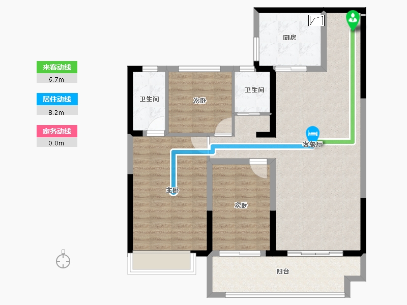 河南省-商丘市-碧桂园·公园上城-100.36-户型库-动静线